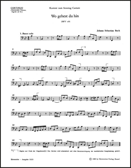 Bach: Wo gehest du hin?, BWV 166