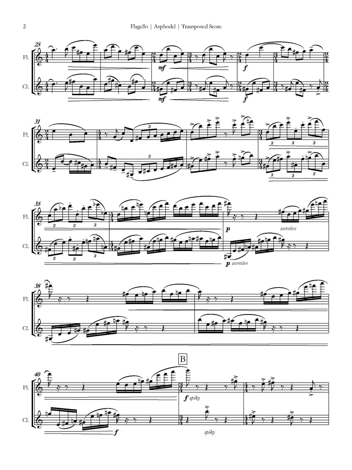 Flagello: Asphodel (Version for Flute & Clarinet)