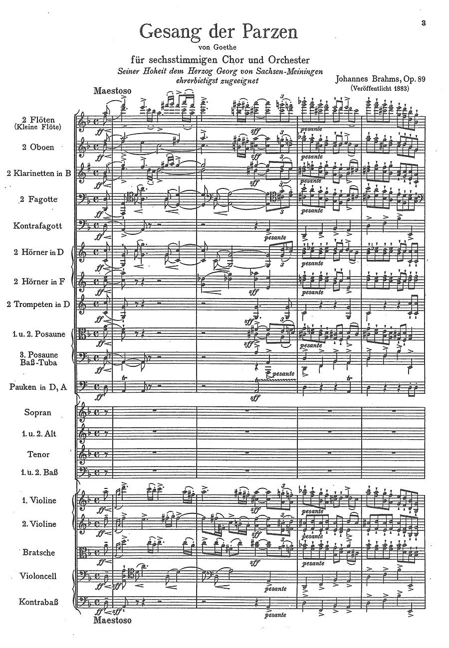 Brahms: Gesang der Parzen, Op. 89