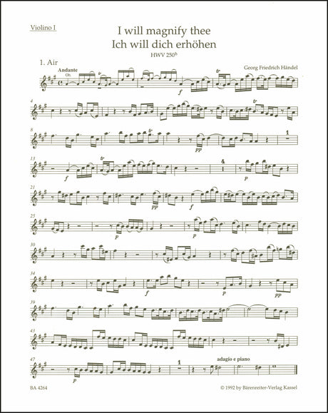 Handel: I will magnify thee, HWV 250b