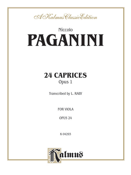 Paganini: 24 Caprices, Op. 1 (transc. for viola) – Ficks Music Paganini: 24 Caprices, Op. 1 (transc. for viola) – Ficks Music