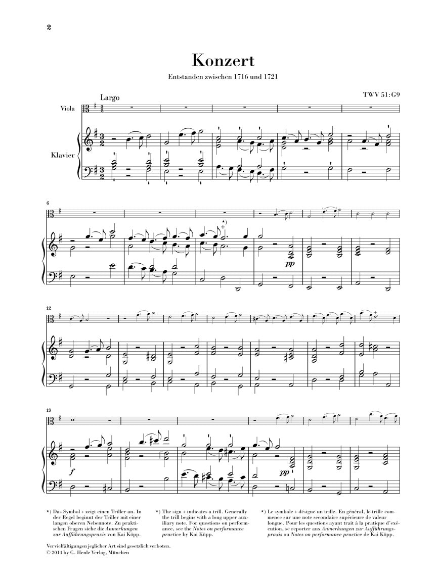 Telemann: Viola Concerto in G Major – Ficks Music