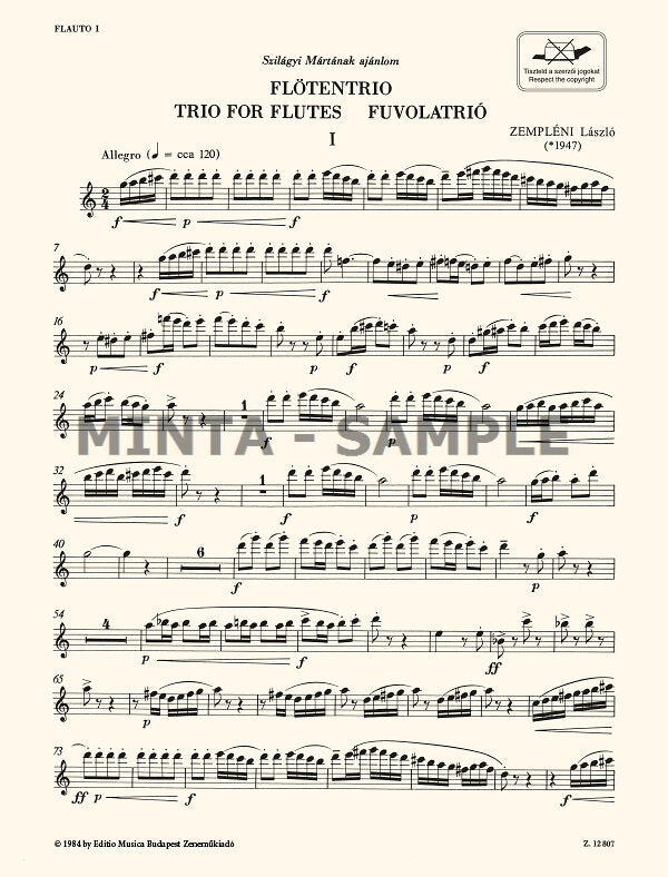Zempléni: Trio for Flutes