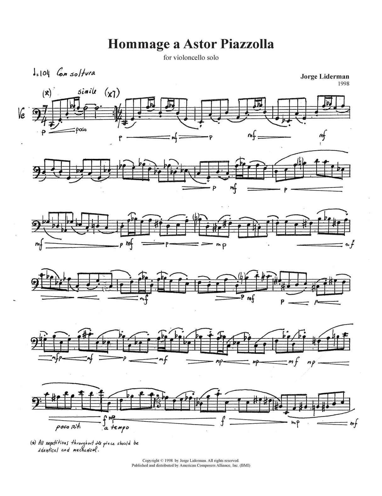 Liderman: Hommage a Astor Piazzolla