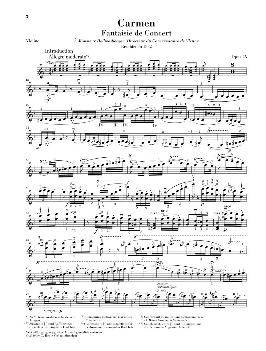 Sarasate: Carmen Fantasy, Op. 25