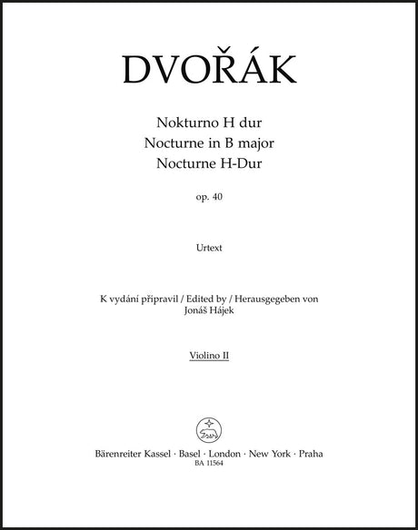 Dvořák: Nocturne in B Major, B. 47, Op. 40