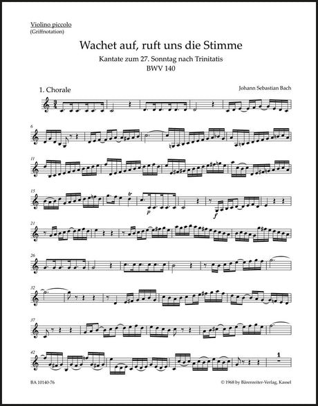 Bach: Wachet auf, ruft uns die Stimme, BWV 140