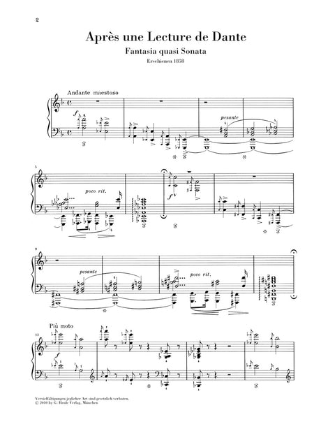 Liszt: Après une lecture de Dante