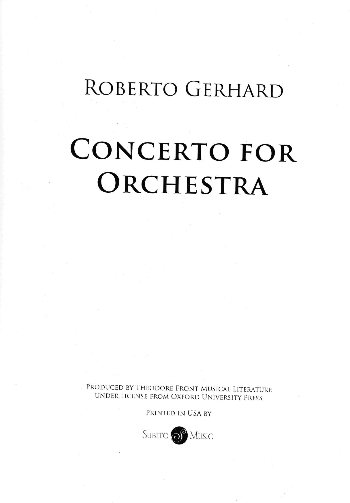 Gerhard: Concerto for Orchestra