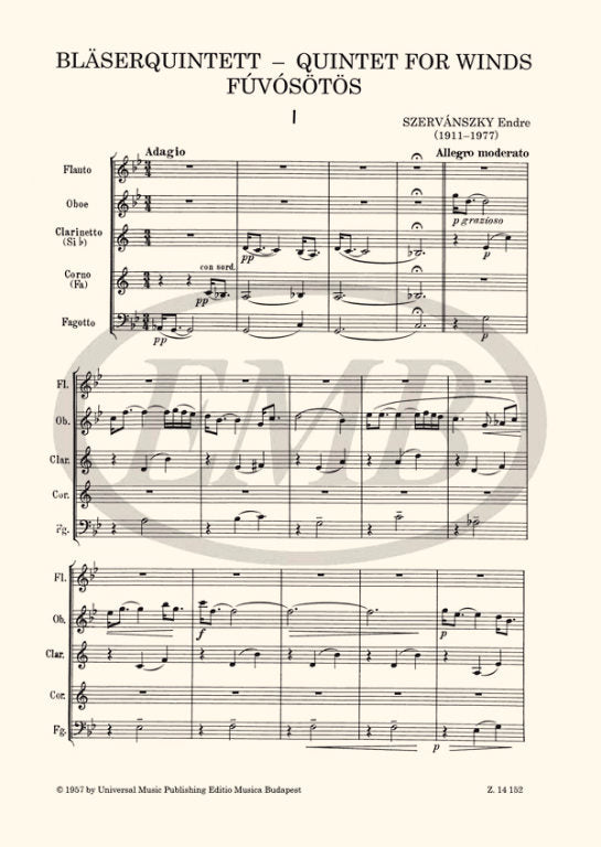 Szervánszky: Wind Quintet No. 1