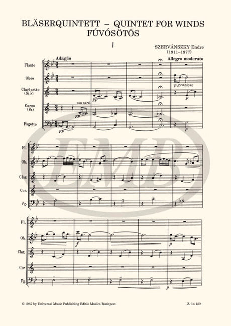Szervánszky: Wind Quintet No. 1