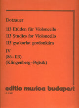 Dotzauer: 113 Cello Exercises - Volume 4 (Nos. 86-113)