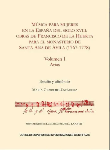 Music for Women in 18th-Century Spain - Volume 1 (Arias)