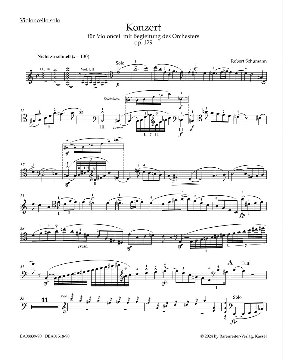 Schumann: Cello Concerto in A Minor, Op. 129