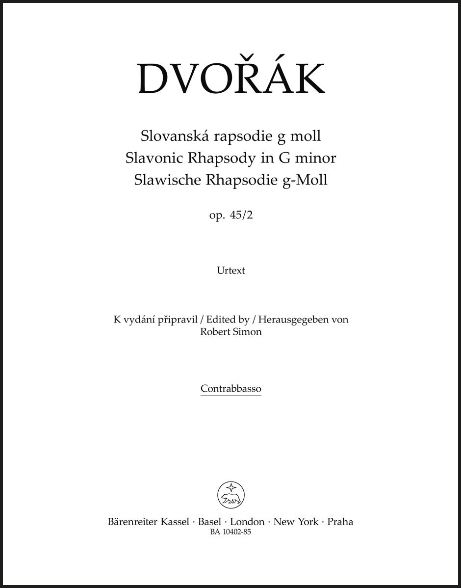 Dvořák: Slavonic Rhapsody in G Minor, B. 86, Op. 45, No. 2