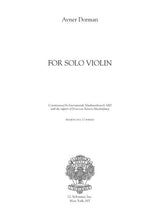 Dorman: For Solo Violin