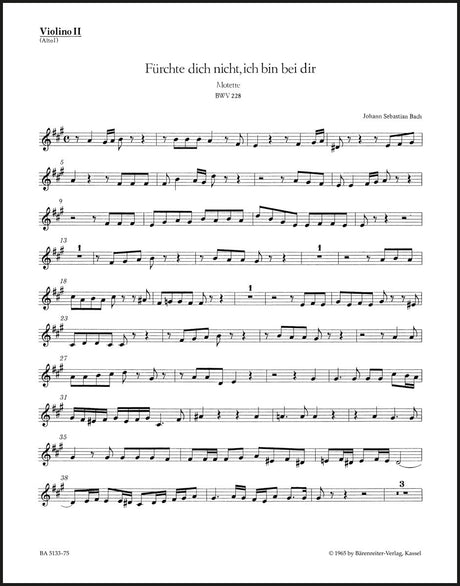 Bach: Fürchte dich nicht, ich bin bei dir, BWV 228