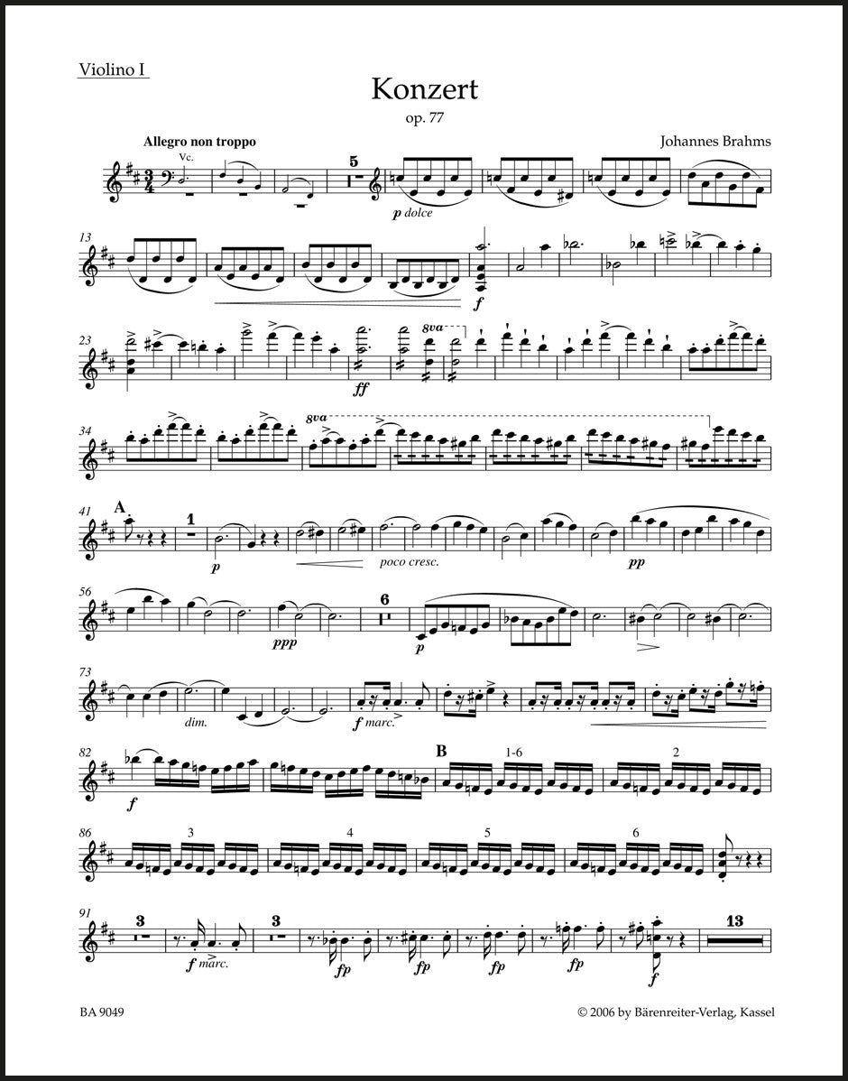 アート・デザイン・音楽 Brahms Concerto for Violin , Op.77 Brahms: Violin Concerto in D Major, Op. 77 – Ficks Music