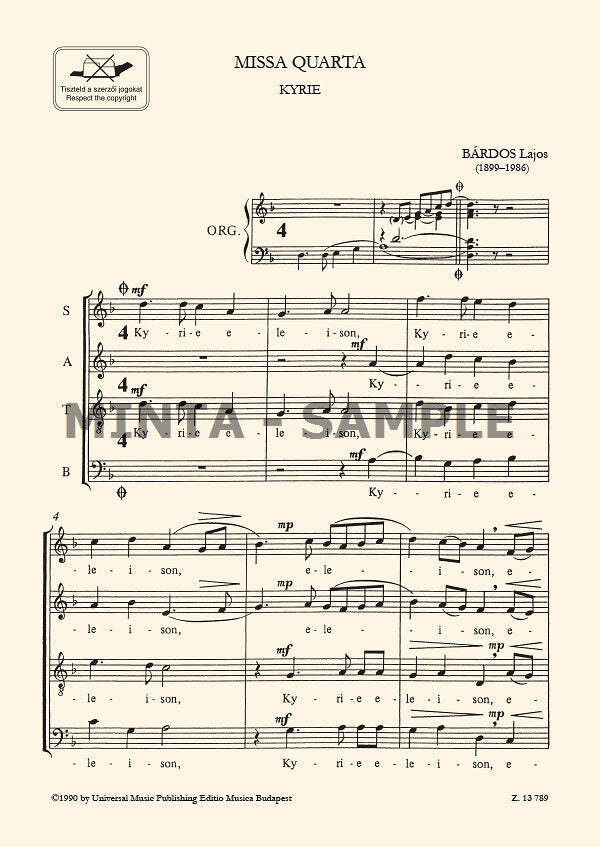 Bárdos: Missa quarta