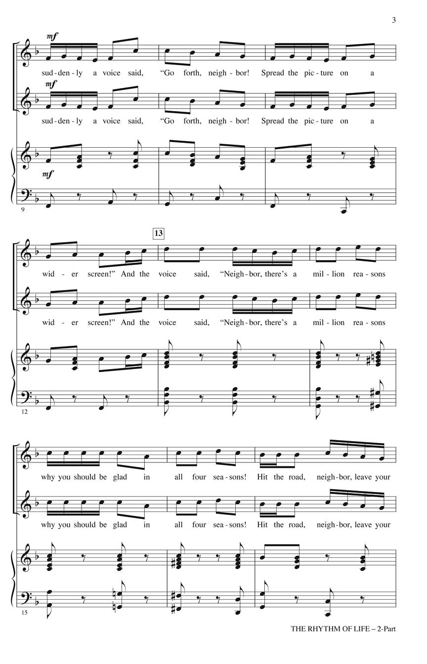 Coleman: The Rhythm of Life (arr. for 2-part choir)