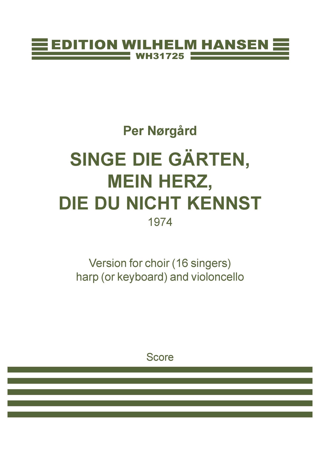 Nørgård: Singe Die Gärten (Version for Choir, Harp, & Cello)