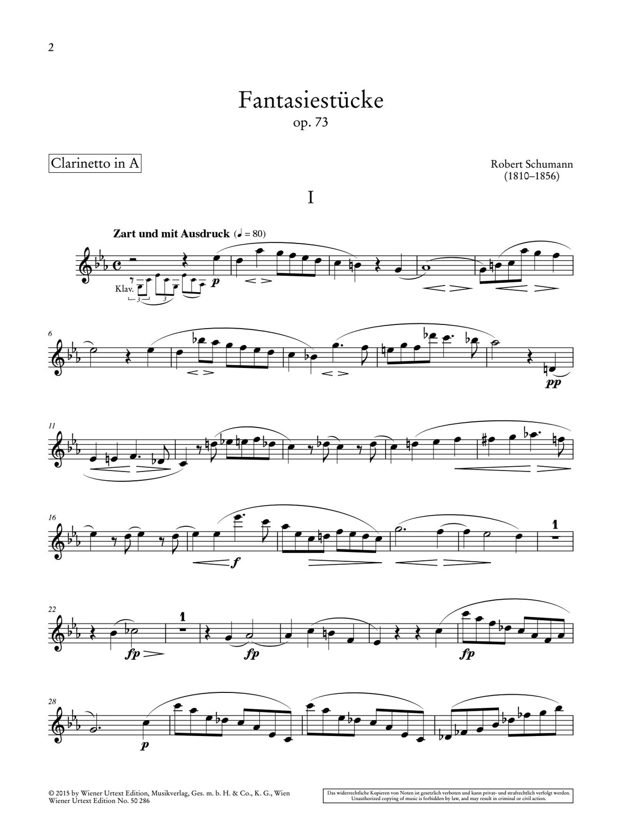 Schumann: Fantasiestücke, Op. 73