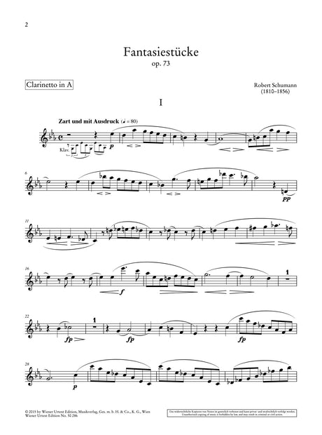 Schumann: Fantasiestücke, Op. 73