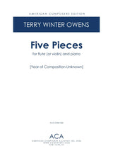 T.W. Owens: Five Pieces for Flute (or Violin) and Piano