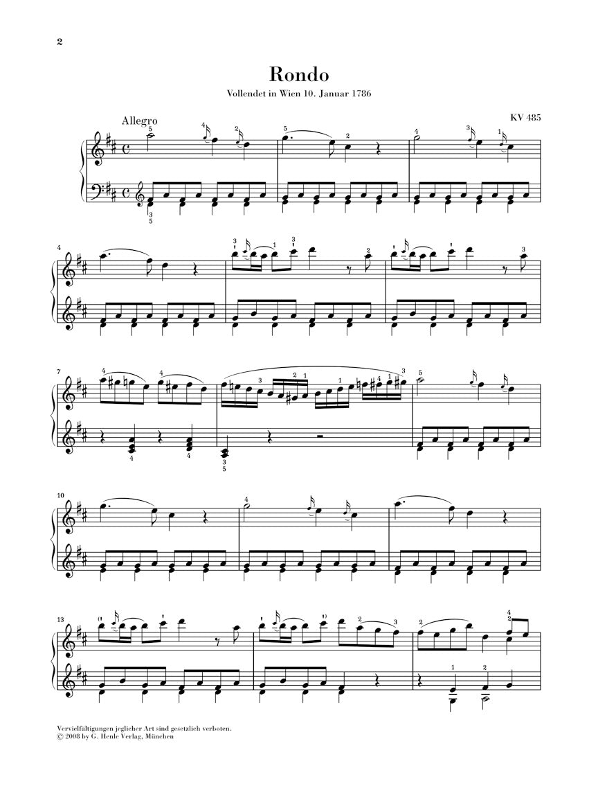 Mozart: Rondo in D Major, K. 485 – Ficks Music