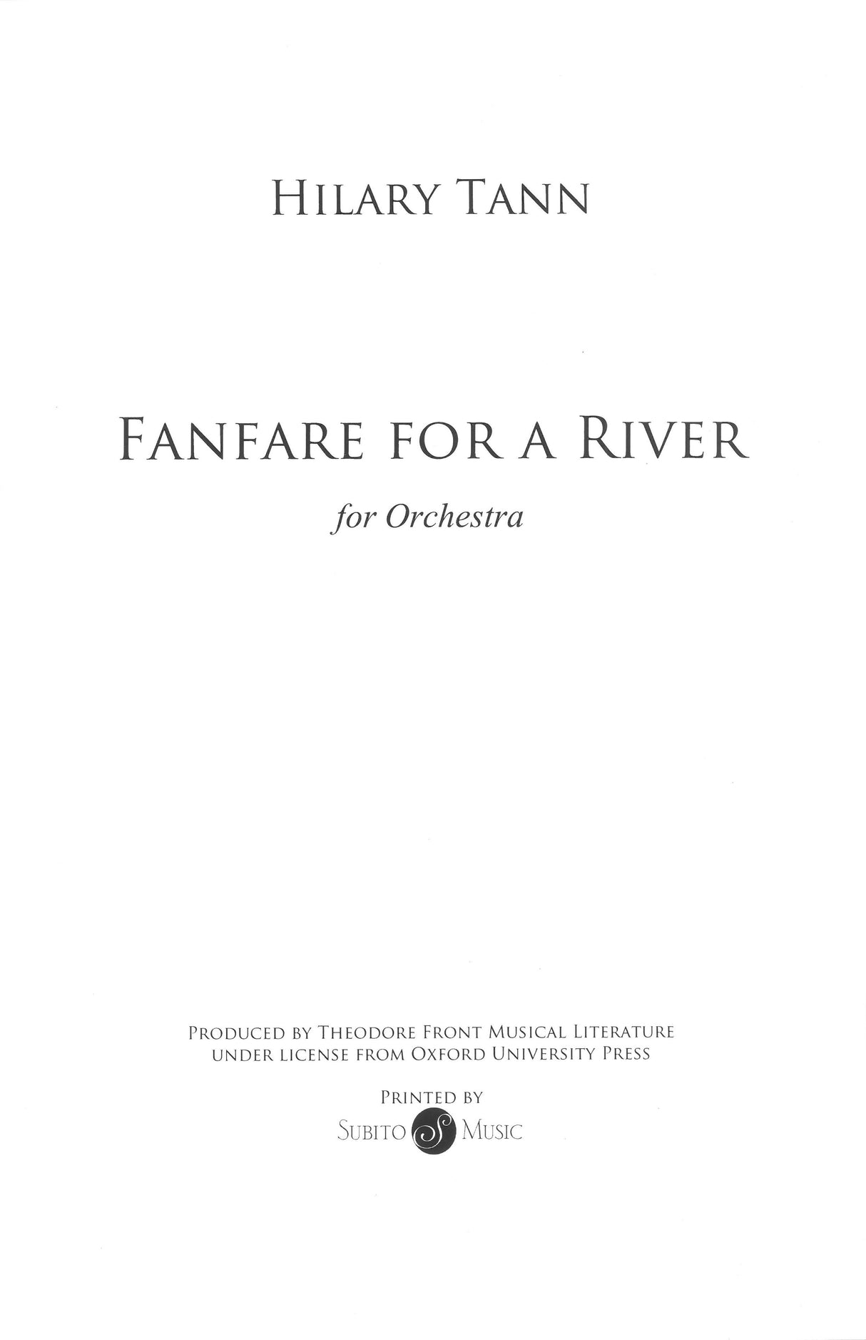 Tann: Fanfare for a River