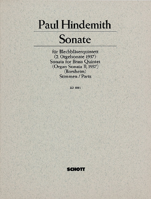 Hindemith: Organ Sonata No. 2 (arr. for brass quintet)