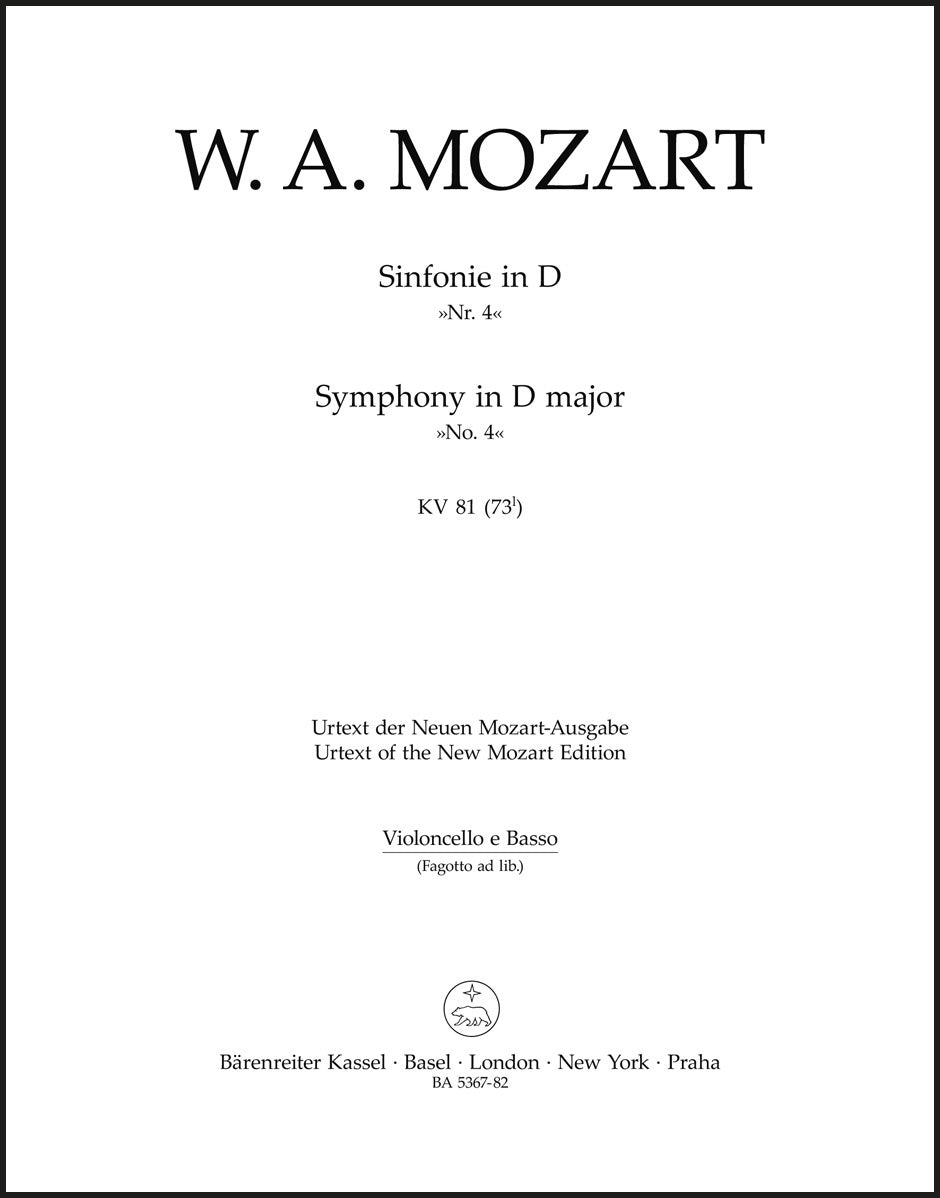 Mozart: Symphony in D Major, No. 4, K. 81 (73l)