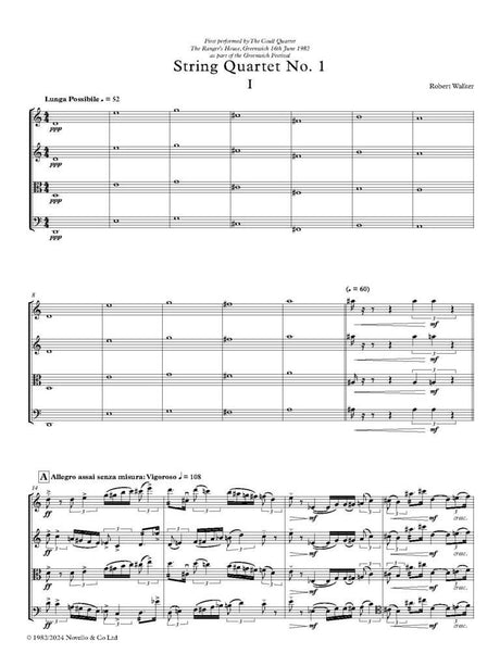 R. Walker: String Quartet No. 1