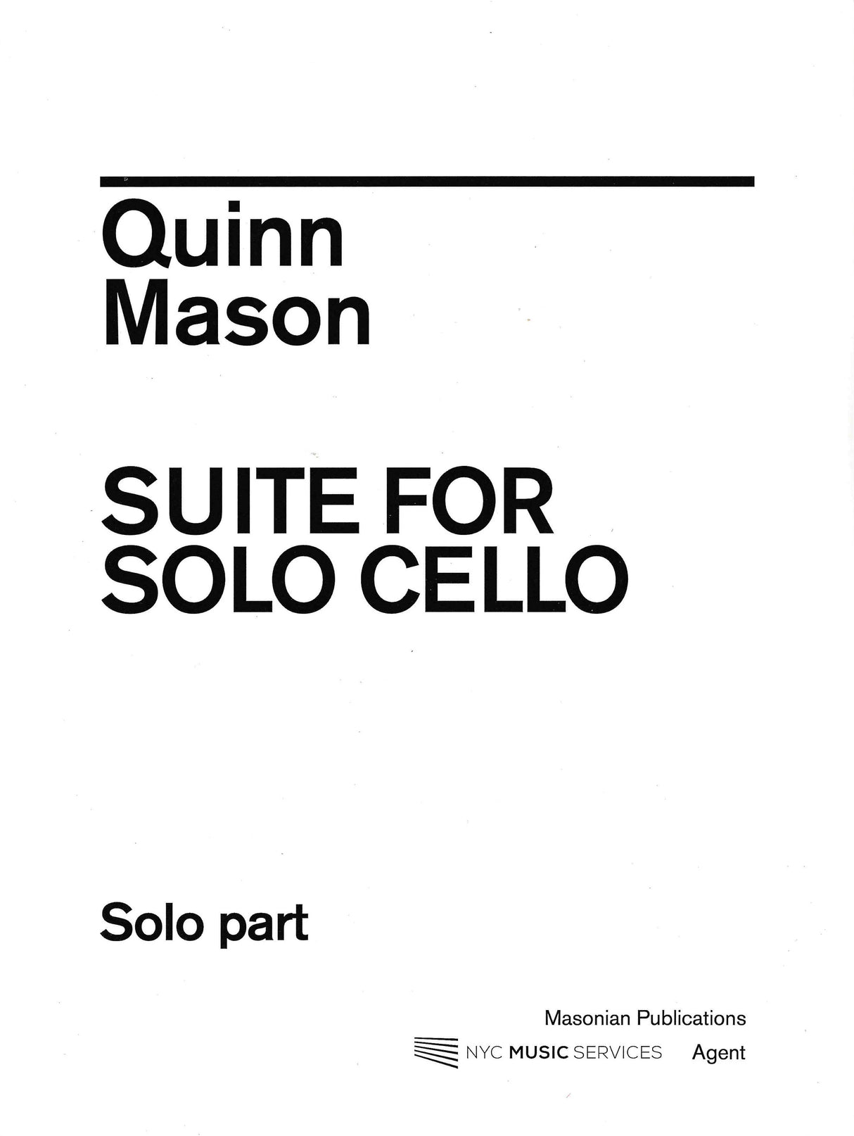 Mason: Suite for Solo Cello
