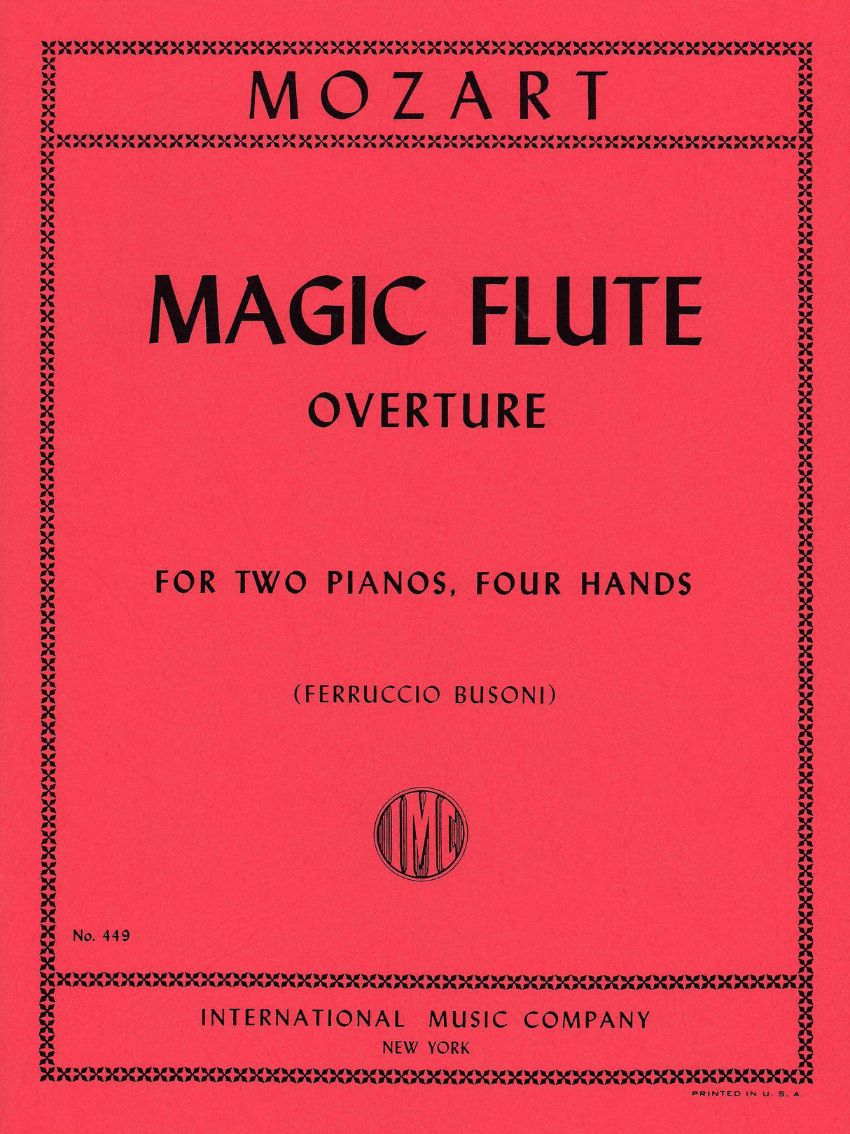 Mozart: Overture to "The Magic Flute," (arr. for two pianos)