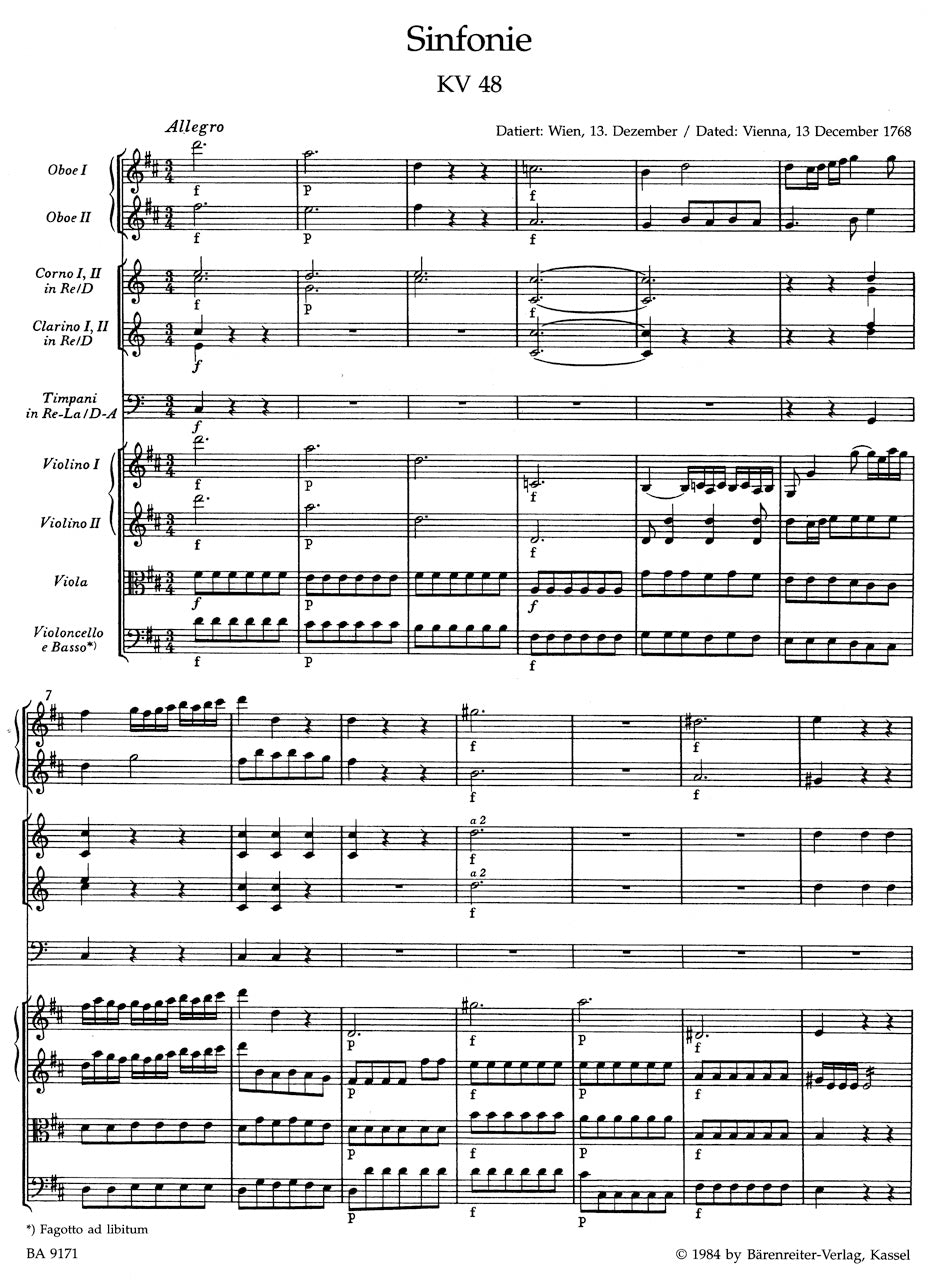 d*2様 vividness an fillnote Mozart: Symphony No. 8 in D Major, K. 48 – Ficks Music