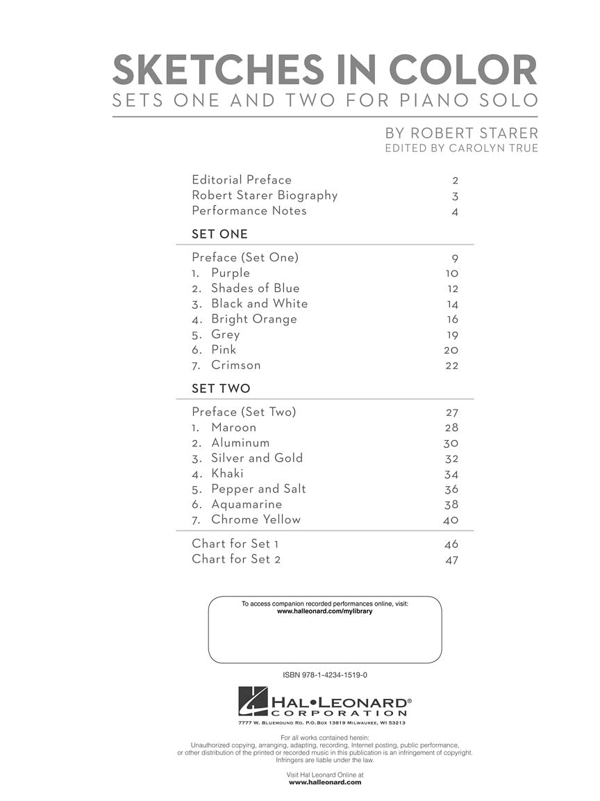 Starer: Sketches in Color - Sets 1 & 2