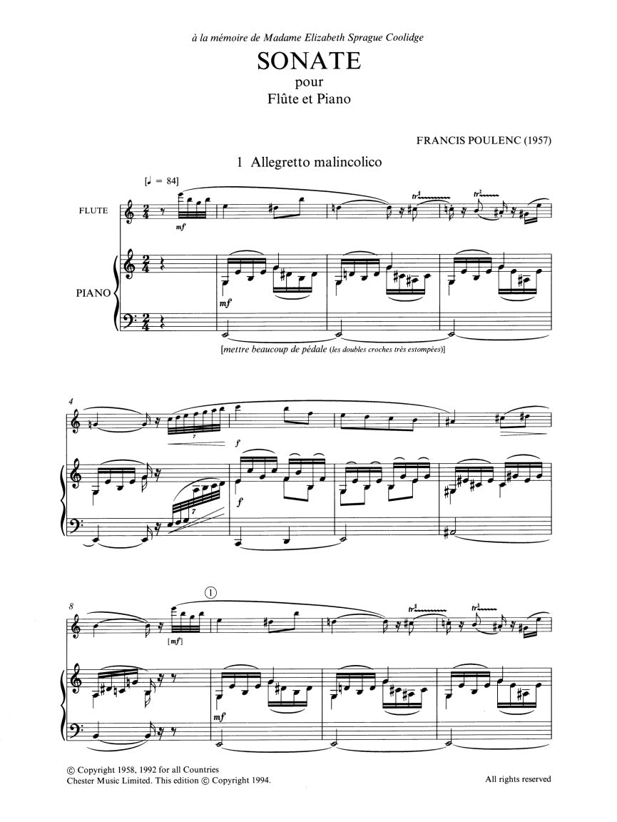 Poulenc: Flute Sonata – Ficks Music