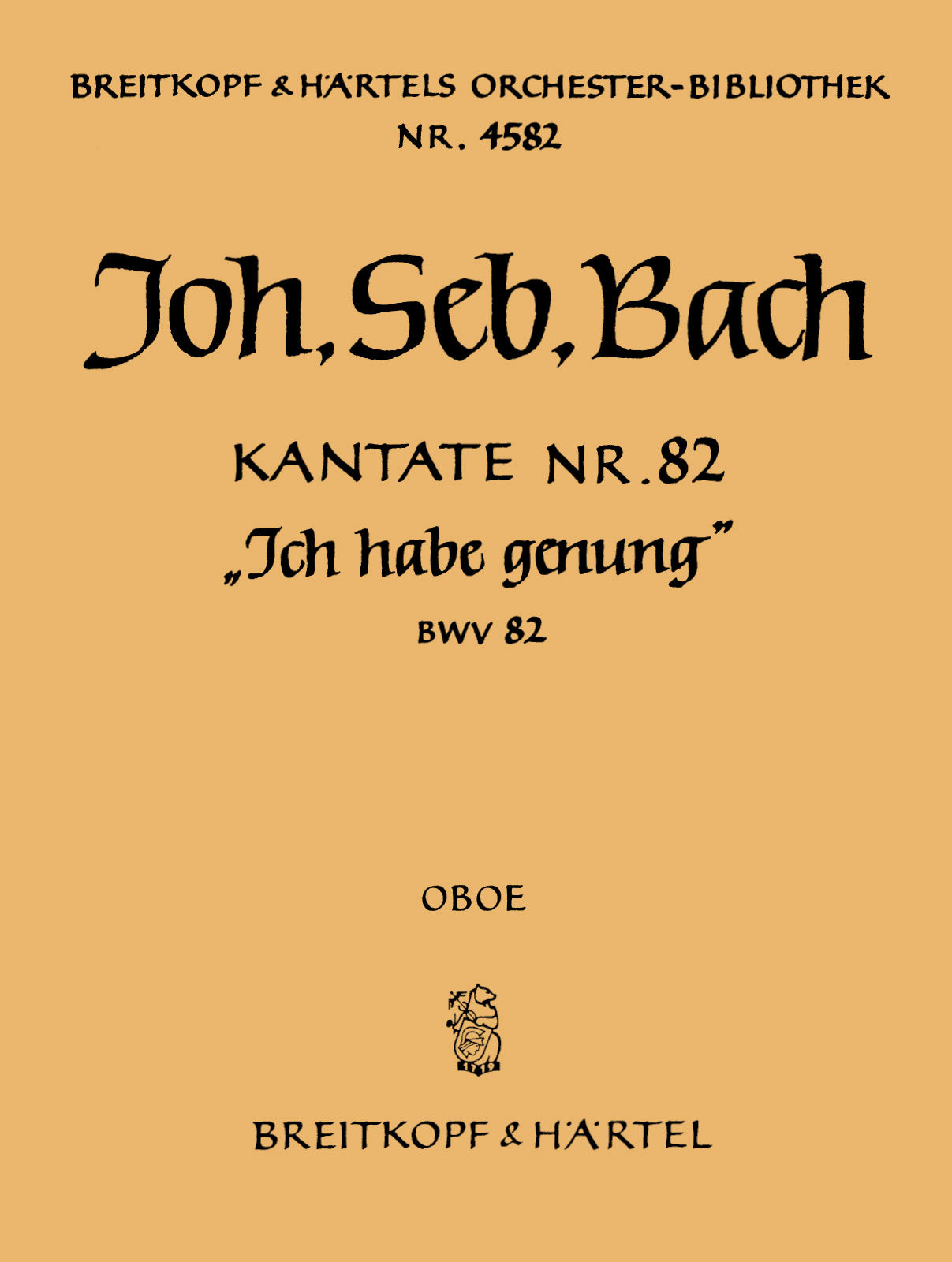 Bach: Ich habe genug, BWV 82 (version for Bass)