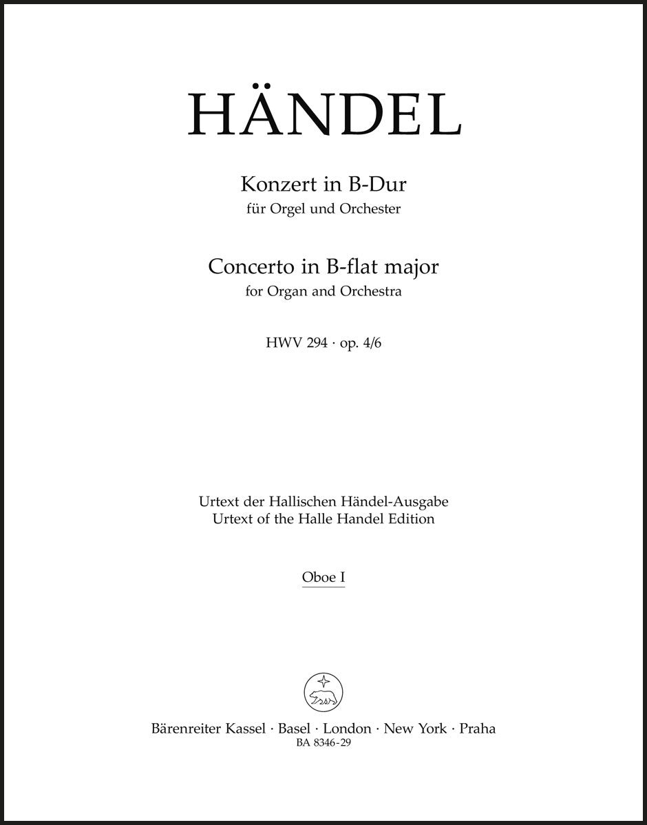 Handel: Organ Concerto in B-flat Major, HWV 294, , Op. 4, No. 6
