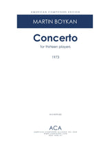 Boykan: Concerto for 13 Players