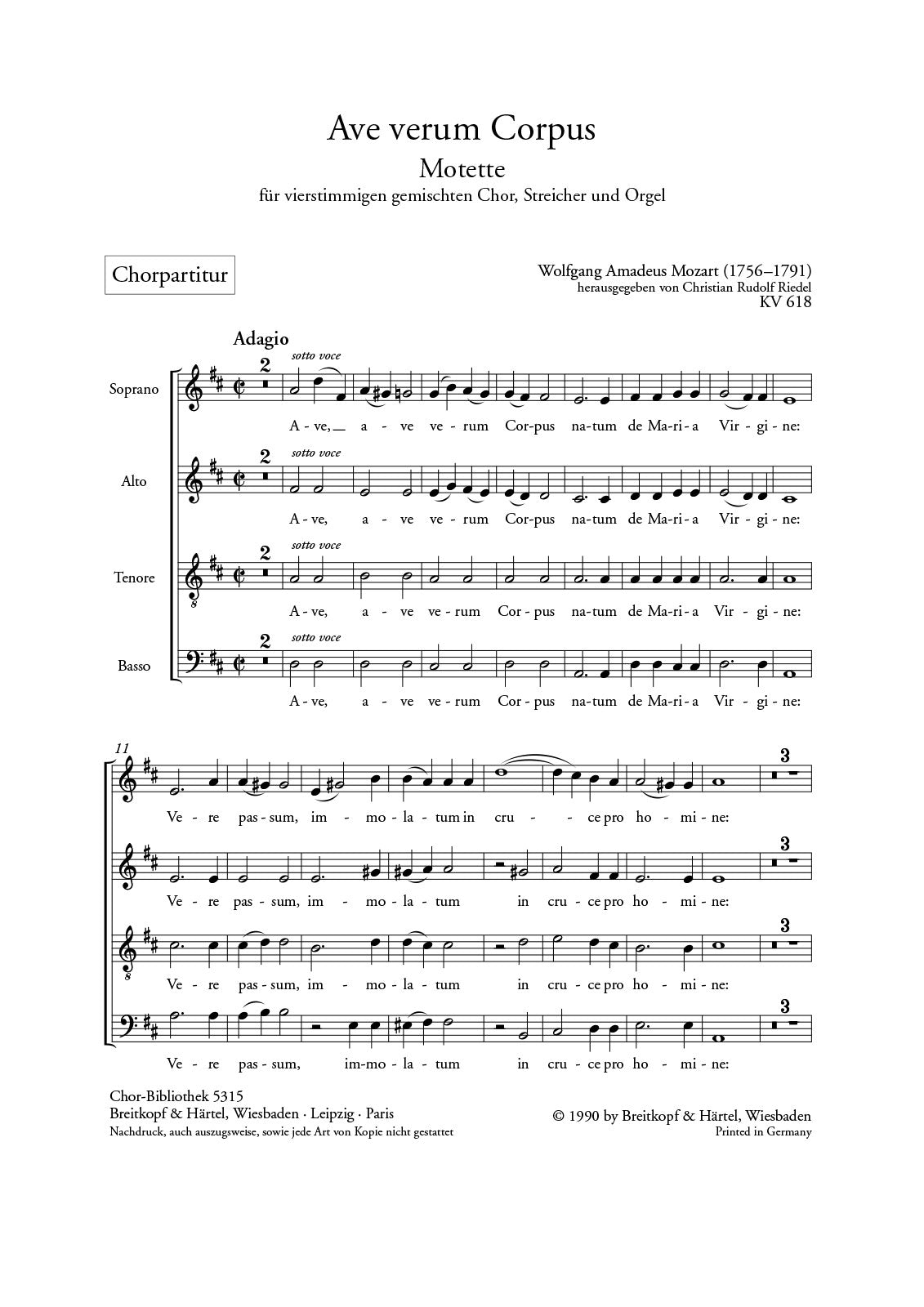 Mozart: Ave verum corpus, K. 618