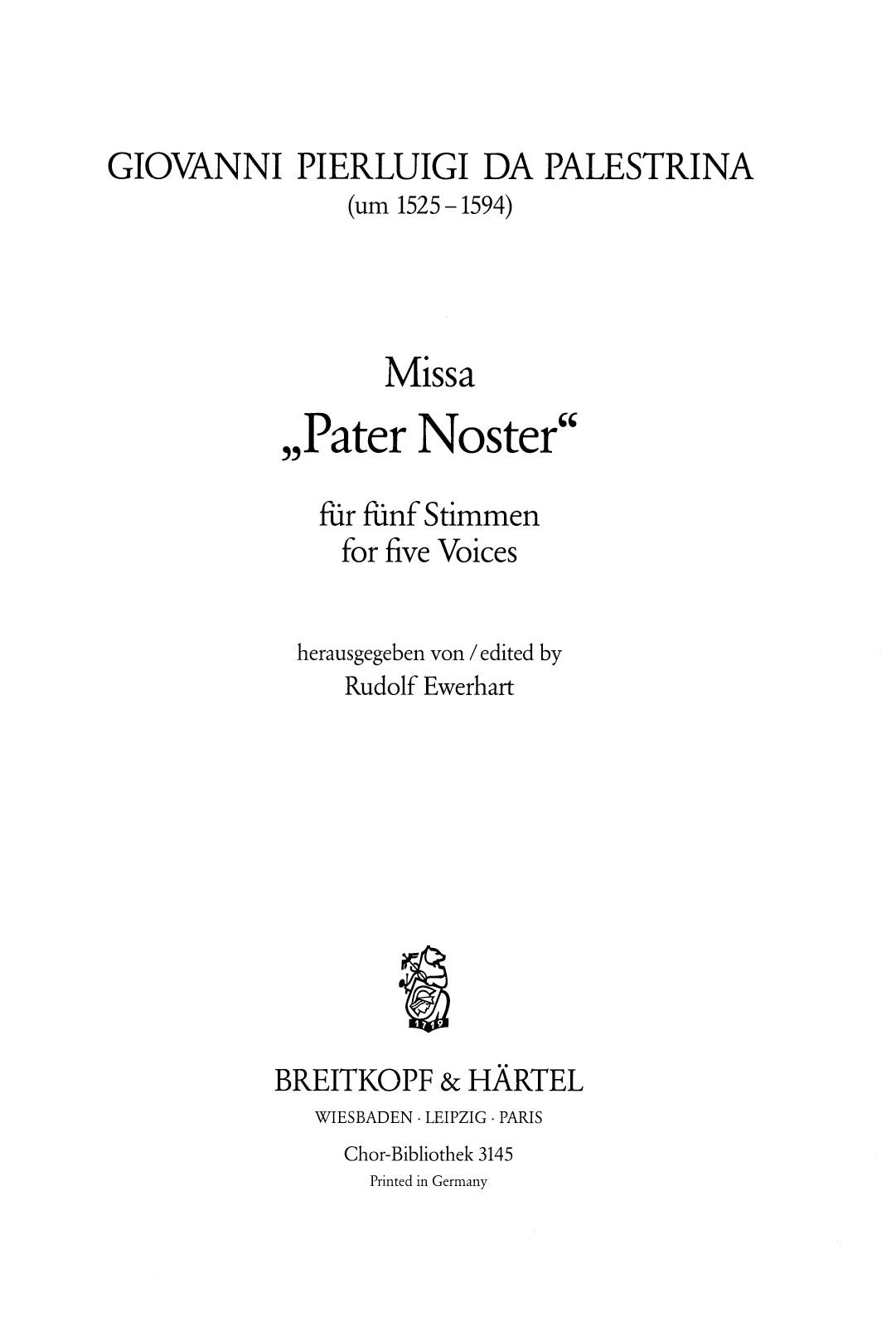 Palestrina: Missa "Pater noster"