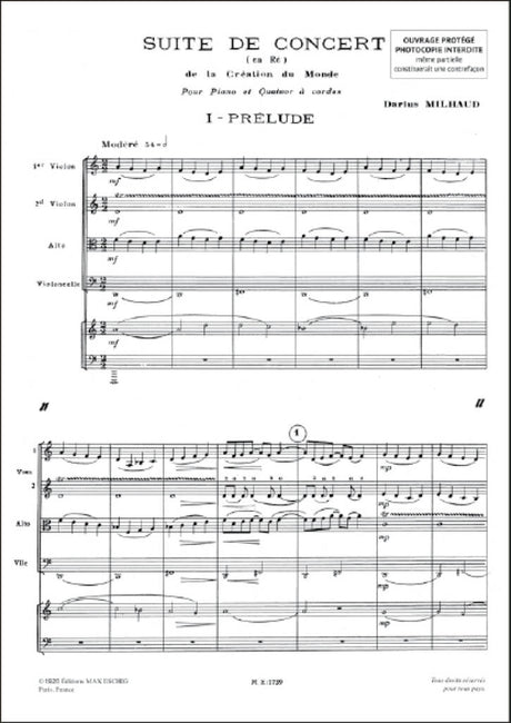 Milhaud: La création du monde, Op. 81b