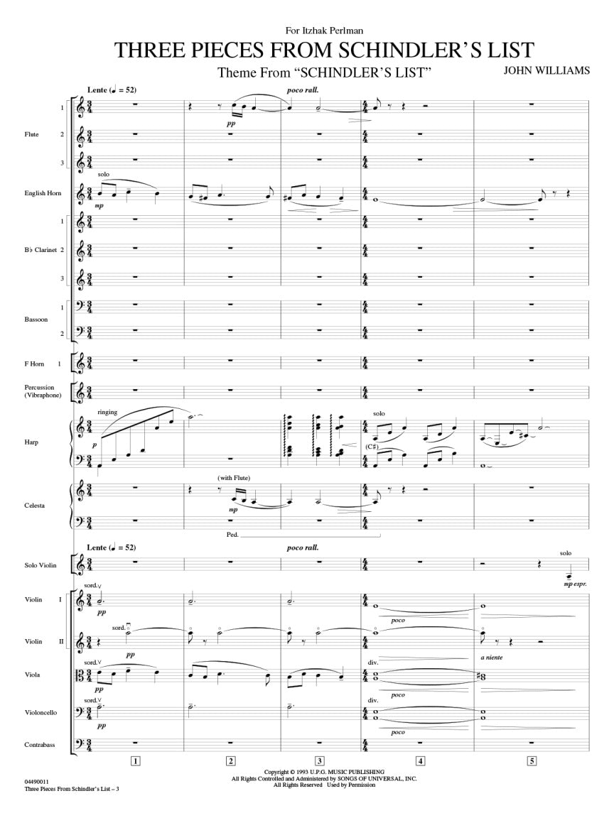 Williams: Three Pieces from Schindler's List