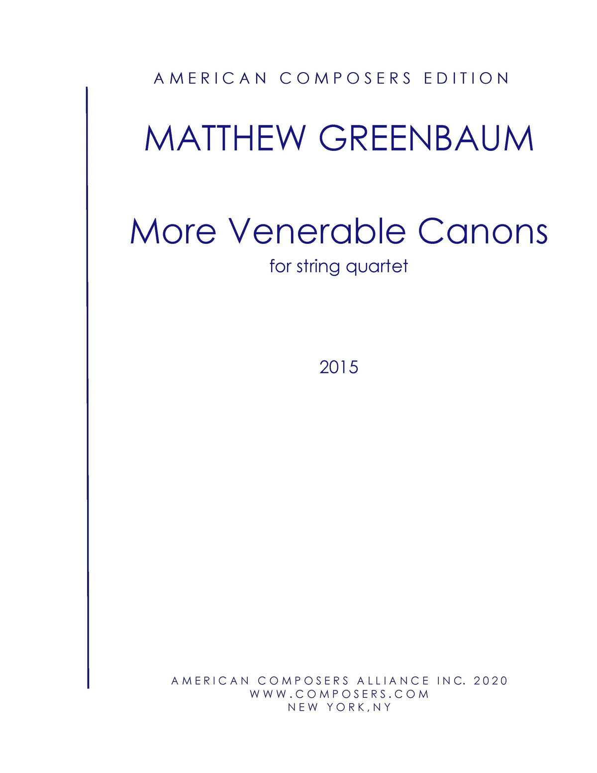 Greenbaum: More Venerable Canons