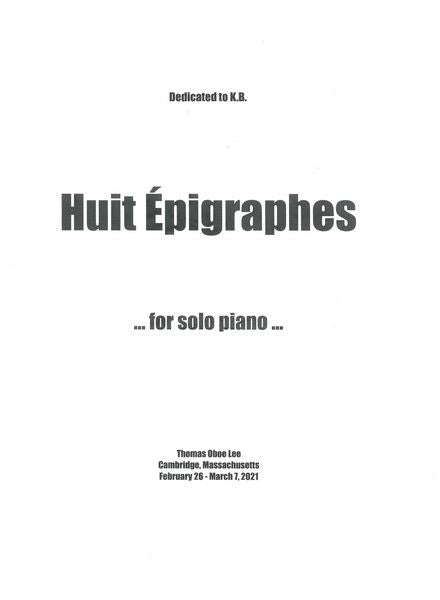 T.O. Lee: Huit Épigraphes