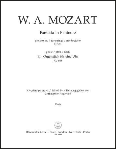 Mozart: Fantasia in F Minor, K. 608