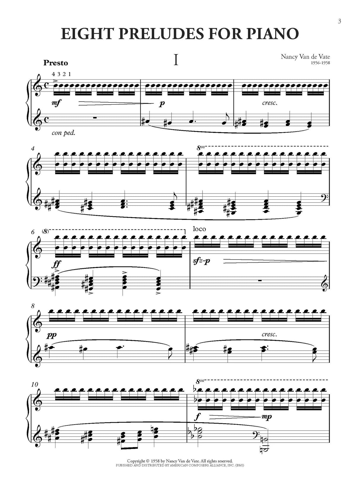 Van de Vate: 8 Preludes