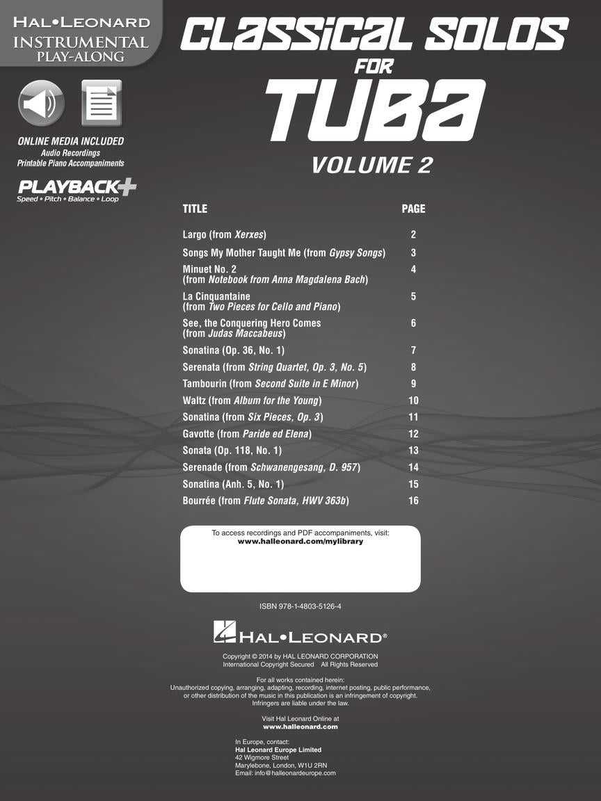 Classical Solos for Tuba (B.C.) - Volume 2
